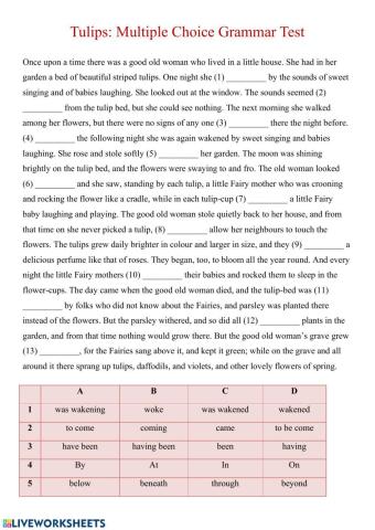 Multiple Choice Grammar Test. ZNO UA