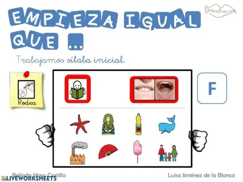 Empieza por sílabas con f