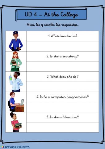 At the College - 5º UD 4 - Ficha 6