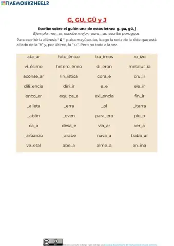 G, GU, Gü y J