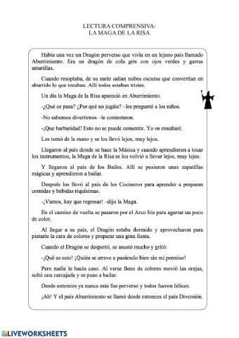 Lectura comprensiva. La Maga de la risa