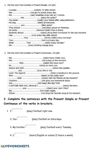 Present Simple and Present Continuous