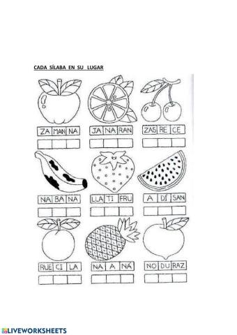 Cada sílaba en su lugar