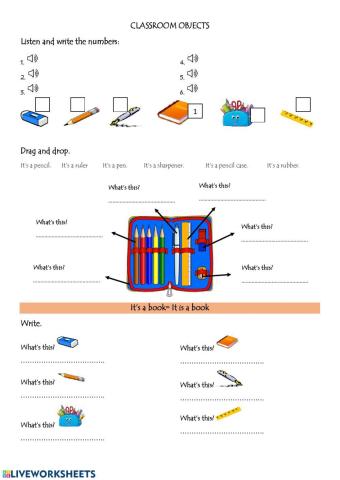 3er Grade classroom objects