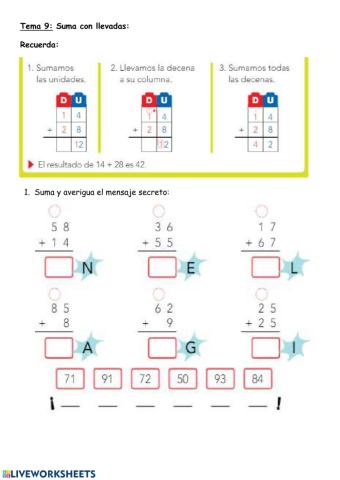 Suma con llevadas
