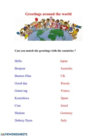Greetings around the world