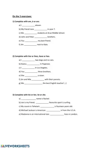 UNIT 9 My best friend worksheet 3