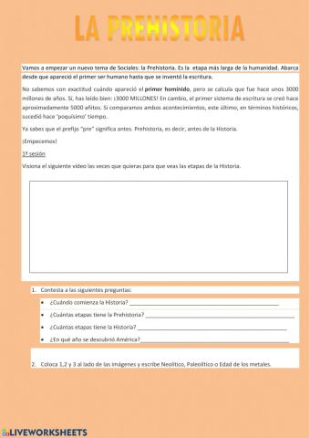 Introducción a la Prehistoria