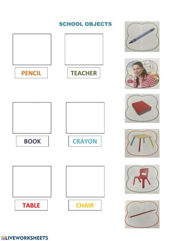 School objects matching game