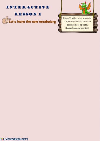 Vocabulary presentation