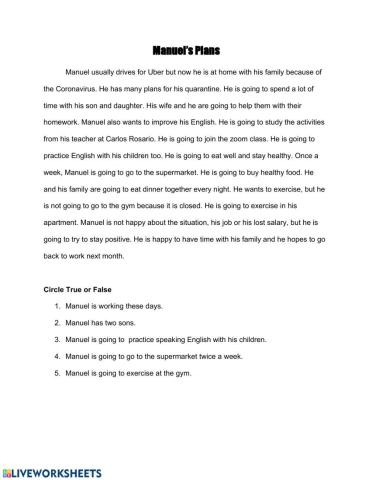 Reading about plans for quarantine