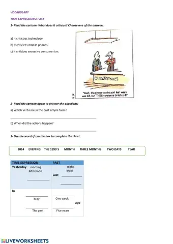 Vocabulary: Past time expressions