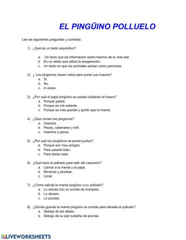 El pingüino polluelo