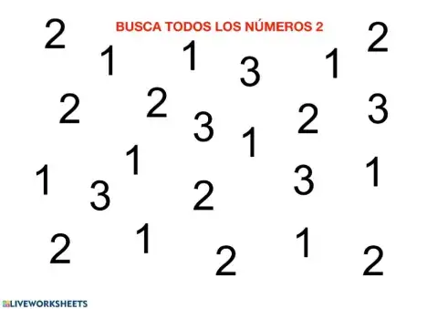 Busca el número 2