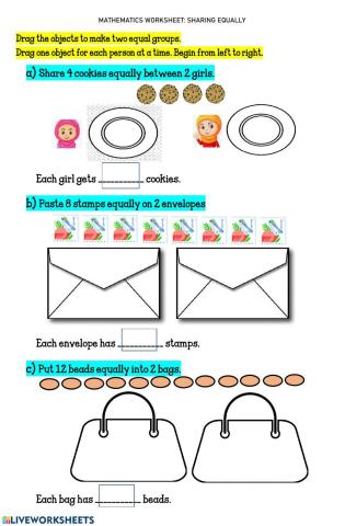 Worksheet 17 SHARING EQUALLY Further Practice