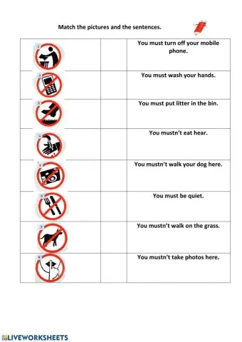 Match the pictures and the sentences