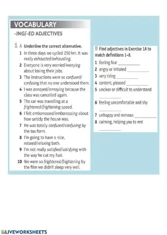 -ed and -ing adjectives