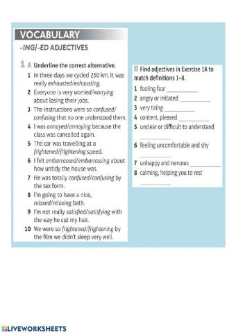 -ed and -ing adjectives