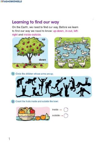 Up, down, left, right, inside, outside