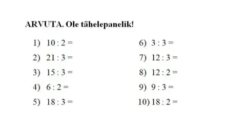 Matemaatika. Jagamine arvudega 2 ja 3.