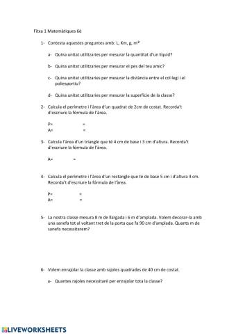 Fitxa 1 matemàtiques 6è