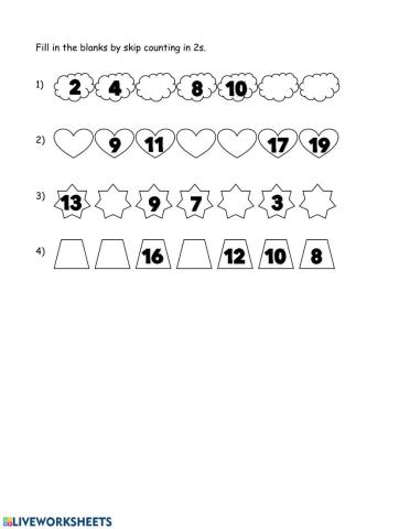 Skip Counting in 2s (Numbers to 20)