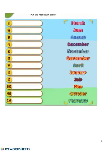 The months of the year