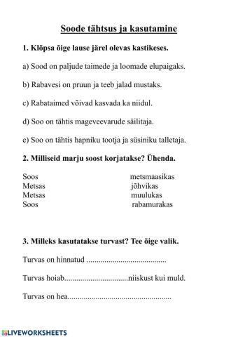 Soode tähtsus ja kasutamine