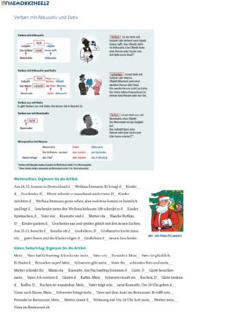 Verben mit Akkusativ und Dativ