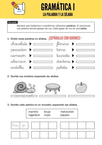 Gramática: palabra y sílaba