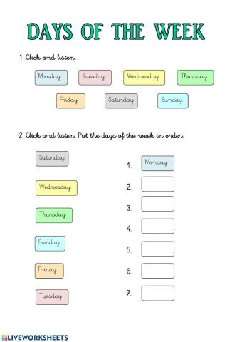 Days of the week