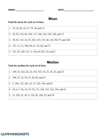 Finding mean, median, and mode
