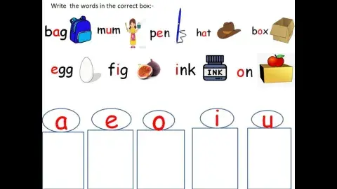 Vowel practice worksheet