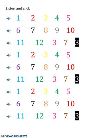 Numbers(1-12) 2.