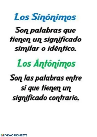 Sinónimos y antónimos