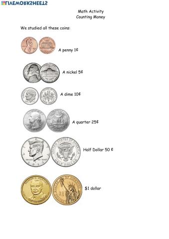 Math penny half dollar coin April 13