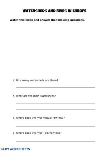 Watersheds and Rivers in Europe