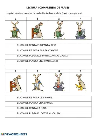 Comprensió frases sota-sobre - davant-darrera