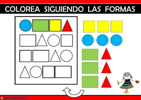 Colorea siguiendo las formas