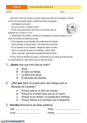 Control Lengua 2º Tema 8