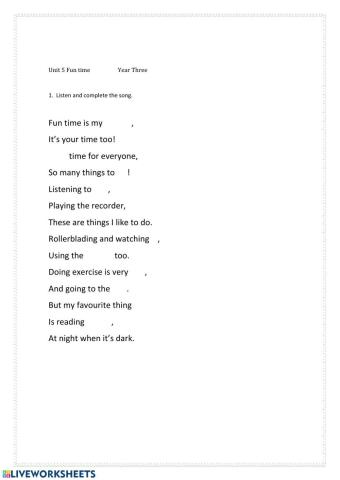 Fun time song