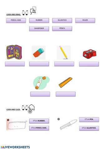 School objects 2nd grade