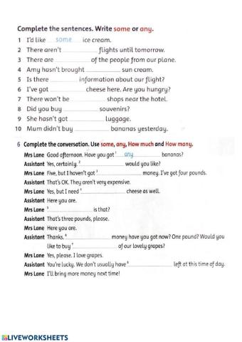 Much, many, some, any