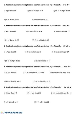 Múltiplos y divisores