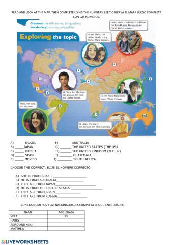 Countries and nationalities