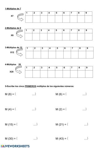 Múltiplos y divisores