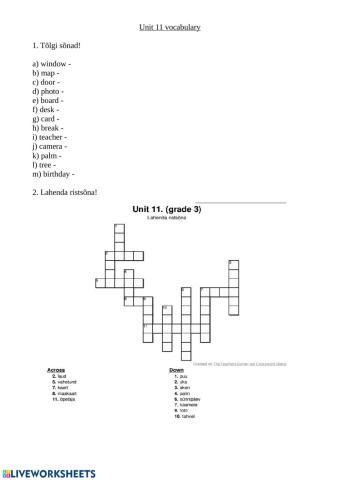 ILE 1. Unit 11 words