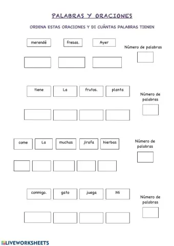 Oraciones y palabras