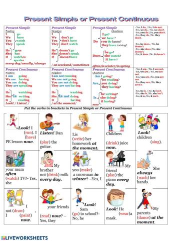Present Simple vs Present Continuous