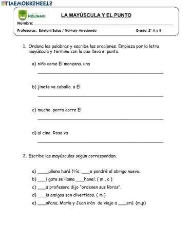 La mayúscula y el punto